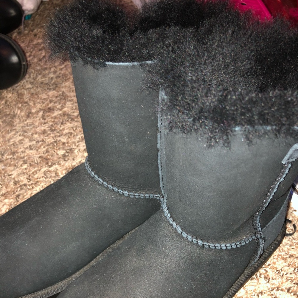 black fur boots
